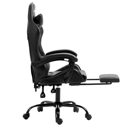 Artiss Gaming Office Chair Executive Computer Leather Chairs Footrest Grey - Mekamart Australia