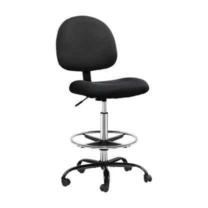 Artiss Office Chair Drafting Stool Fabric Chairs Black - Mekamart Australia