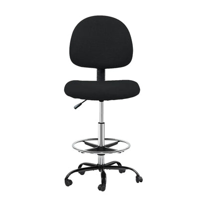 Artiss Office Chair Drafting Stool Fabric Chairs Black - Mekamart Australia
