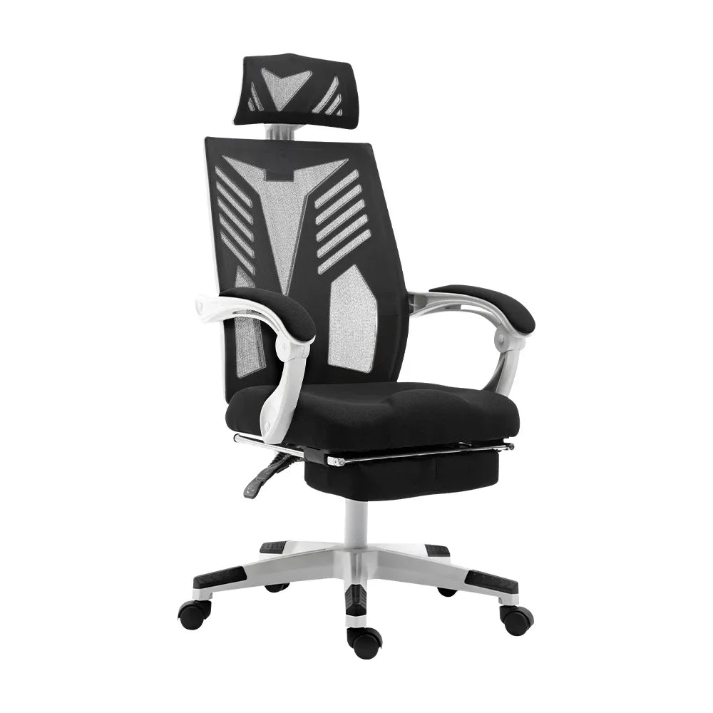 Artiss Mesh Office Chair Recliner Black White - Mekamart Australia