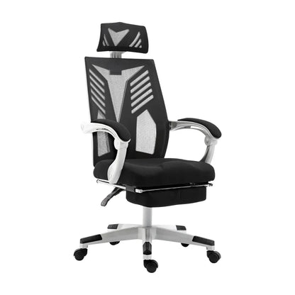 Artiss Mesh Office Chair Recliner Black White - Mekamart Australia