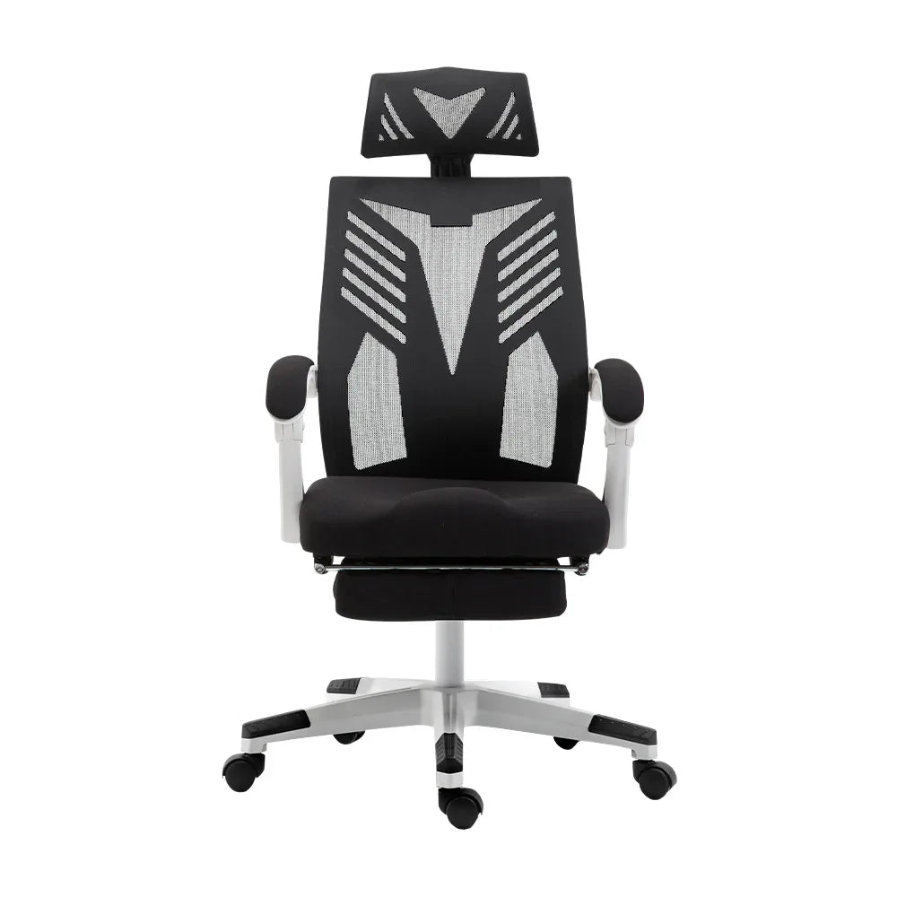 Artiss Mesh Office Chair Recliner Black White - Mekamart Australia