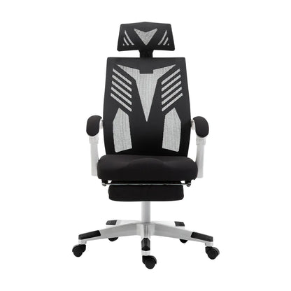 Artiss Mesh Office Chair Recliner Black White - Mekamart Australia