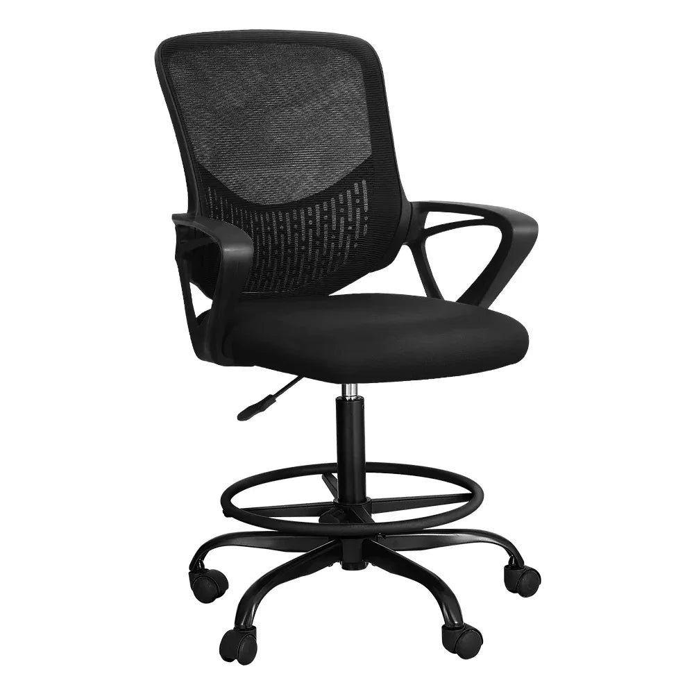 Artiss Office Chair Drafting Stool Computer Standing Desk Mesh Chairs Black - Mekamart Australia