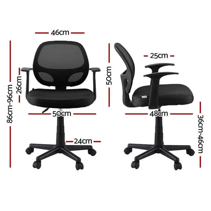 Artiss 2x Mesh Office Chair Computer Gaming Desk Chairs Work Study Mid Back Black