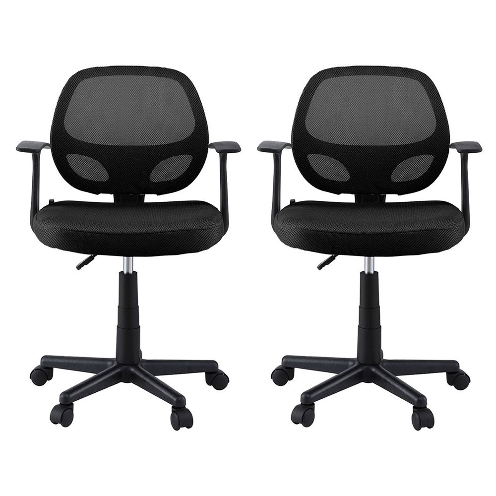 Artiss 2x Mesh Office Chair Computer Gaming Desk Chairs Work Study Mid Back Black