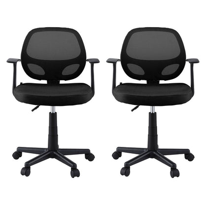 Artiss 2x Mesh Office Chair Computer Gaming Desk Chairs Work Study Mid Back Black