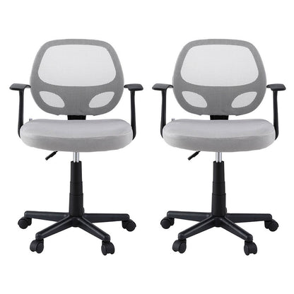 Artiss 2x Mesh Office Chair Computer Gaming Desk Chairs Work Study Mid Back Grey