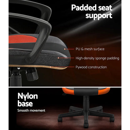 Artiss Gaming Office Chair Computer Executive Racing Chairs High Back Orange - Mekamart Australia