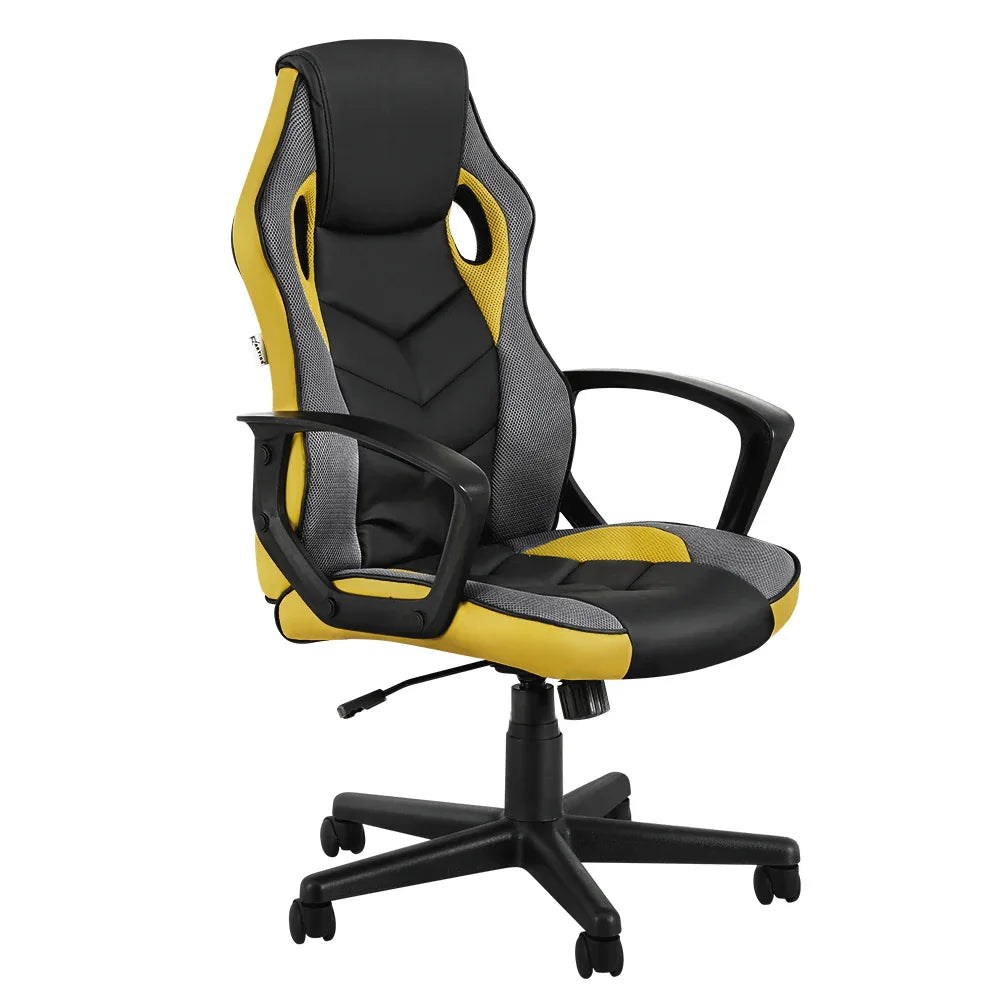 Artiss Gaming Office Chair Computer Executive Racing Chairs High Back Yellow - Mekamart Australia