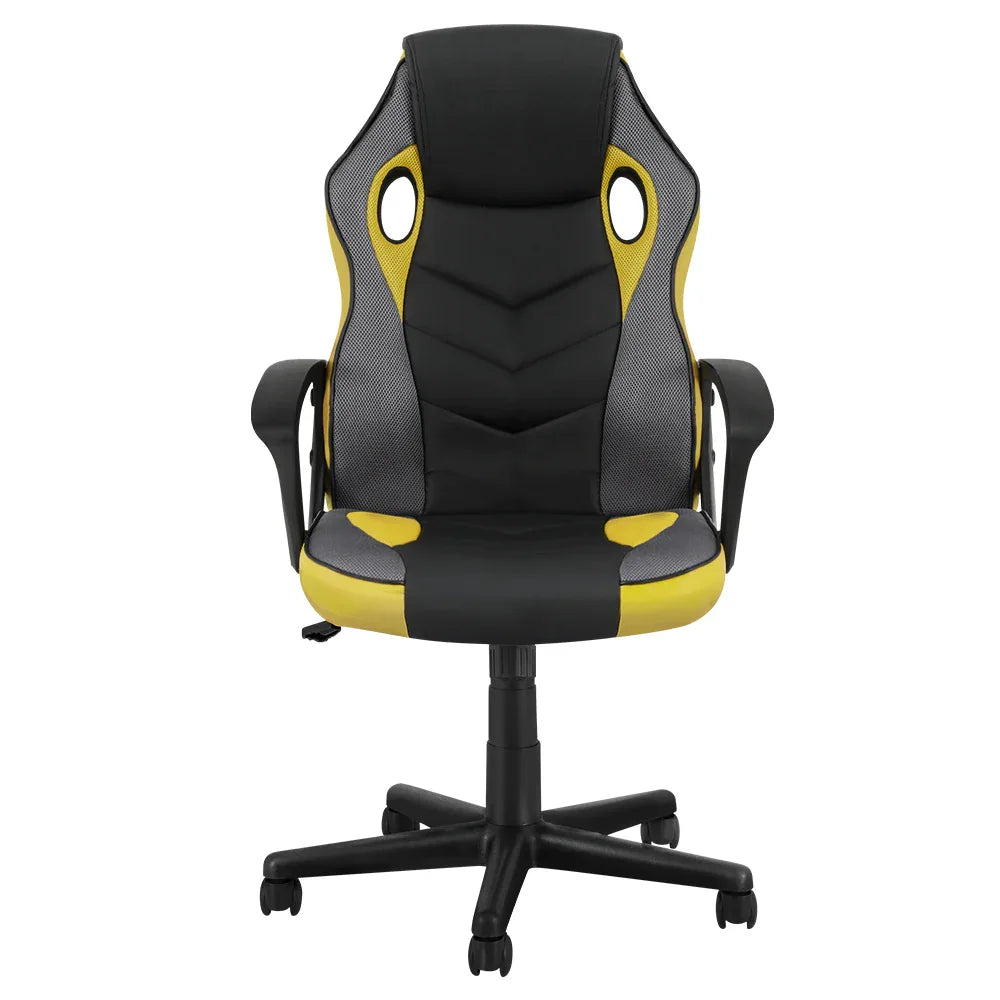 Artiss Gaming Office Chair Computer Executive Racing Chairs High Back Yellow - Mekamart Australia