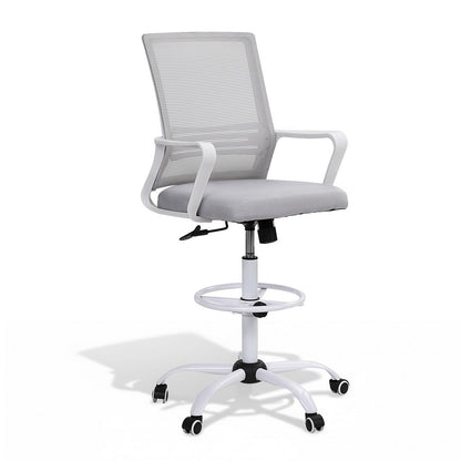 Artiss Office Chair Drafting Chairs Stool Computer Desk Studios Mesh White