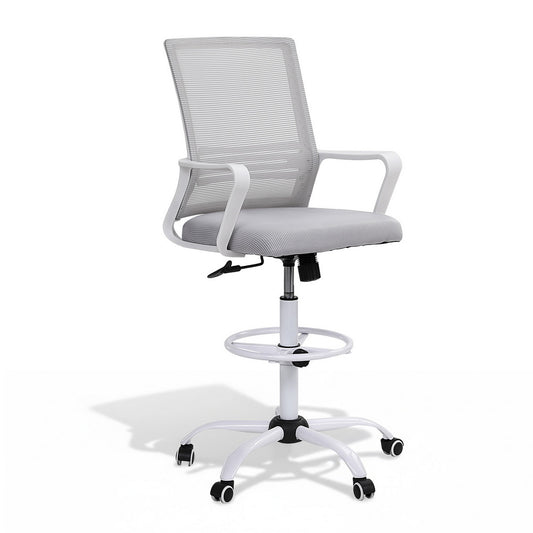 Artiss Office Chair Drafting Chairs Stool Computer Desk Studios Mesh White