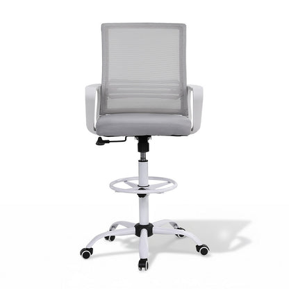 Artiss Office Chair Drafting Chairs Stool Computer Desk Studios Mesh White