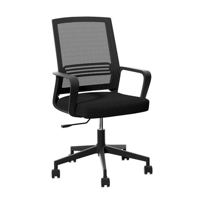Artiss Mesh Office Chair Computer Gaming Desk Chairs Work Study Mid Back Black - Mekamart Australia