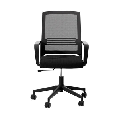 Artiss Mesh Office Chair Computer Gaming Desk Chairs Work Study Mid Back Black - Mekamart Australia