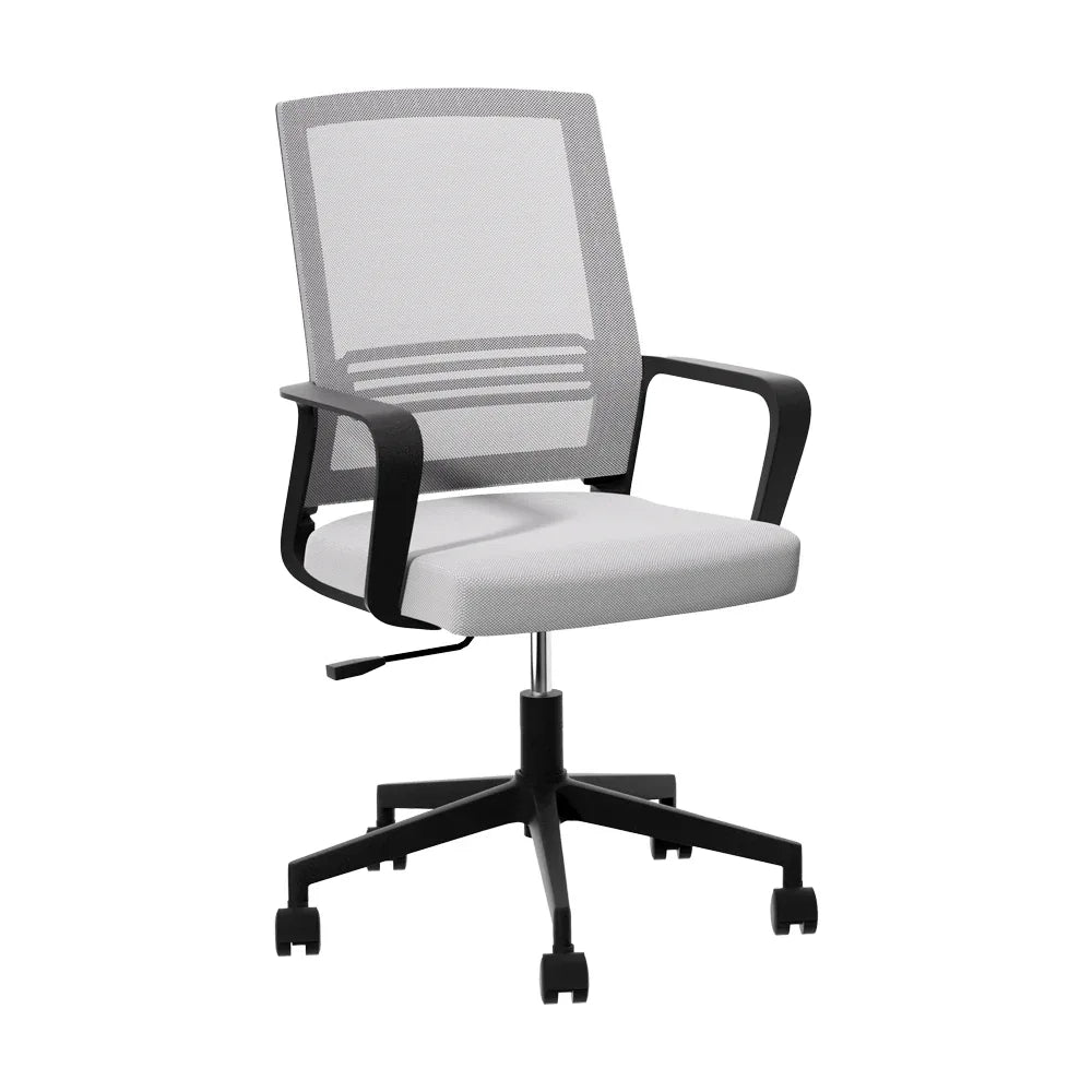 Artiss Mesh Office Chair Computer Gaming Desk Chairs Work Study Mid Back Grey - Mekamart Australia