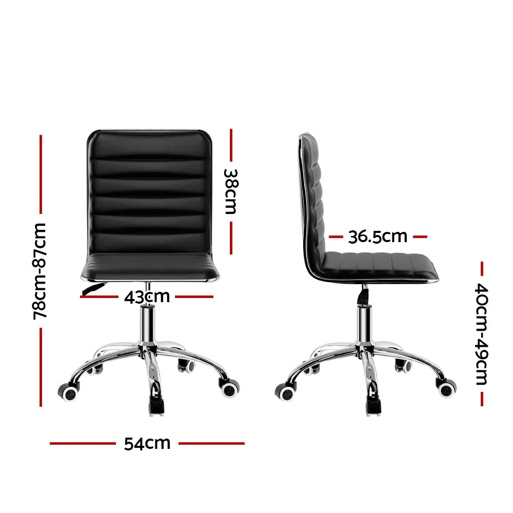Artiss Office Chair Conference Chairs PU Leather Low Back Black - Mekamart Australia