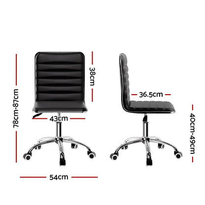 Artiss Office Chair Conference Chairs PU Leather Low Back Black - Mekamart Australia