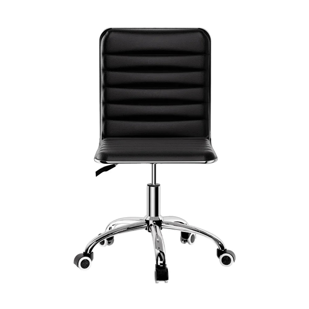Artiss Office Chair Conference Chairs PU Leather Low Back Black - Mekamart Australia