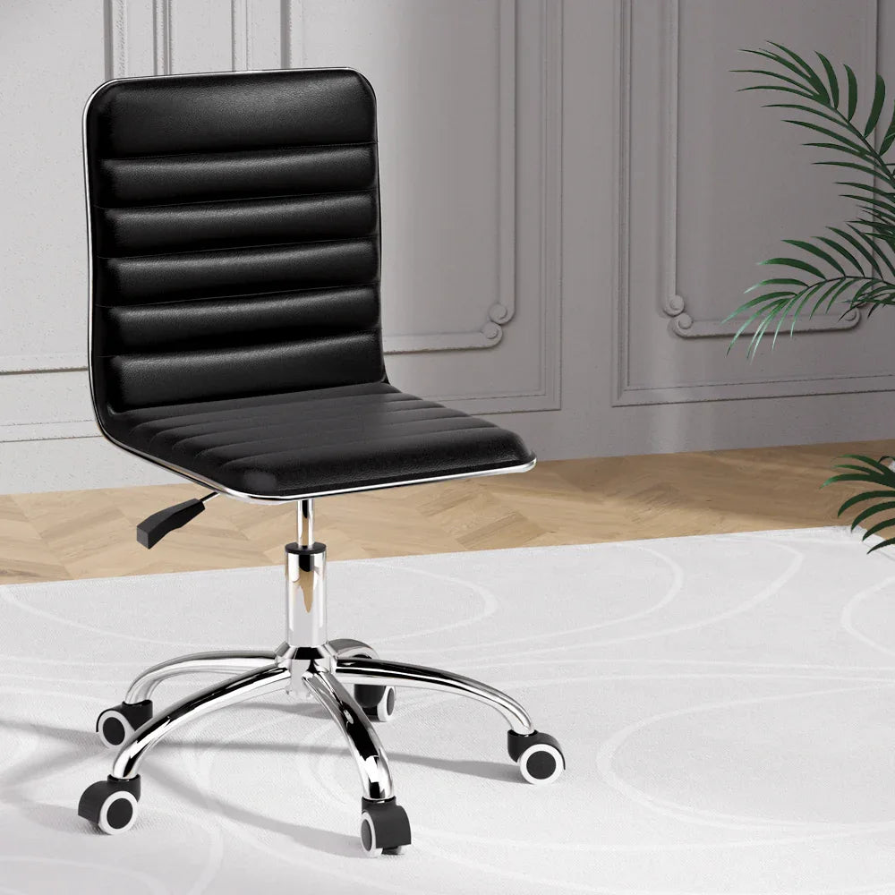 Artiss Office Chair Conference Chairs PU Leather Low Back Black - Mekamart Australia