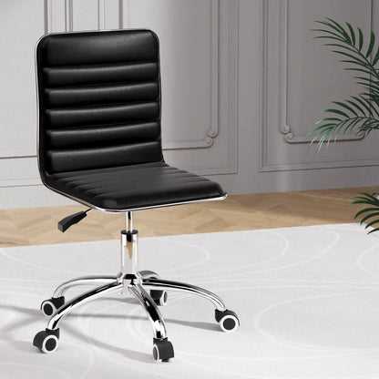 Artiss Office Chair Conference Chairs PU Leather Low Back Black - Mekamart Australia