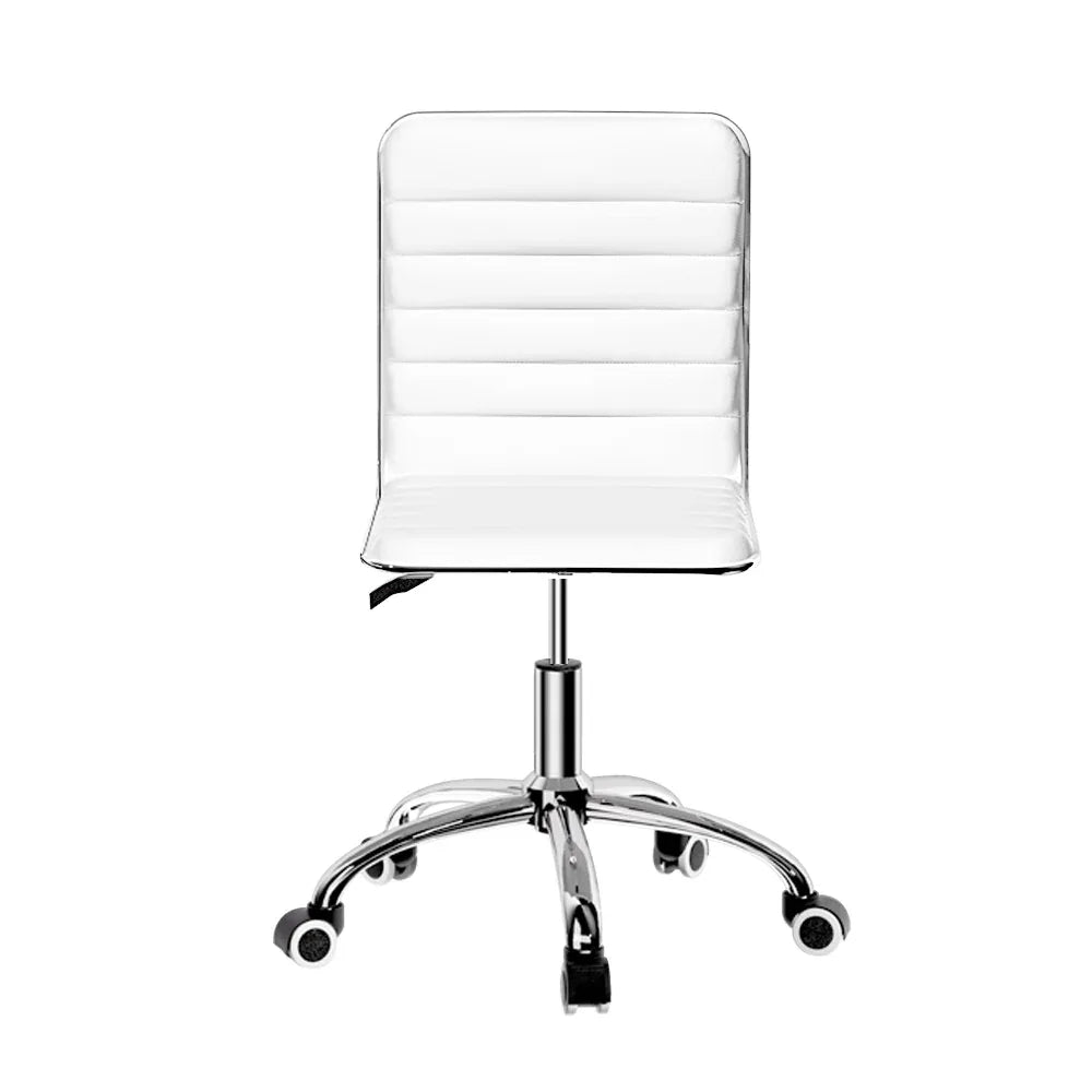 Artiss Office Chair Conference Chairs PU Leather Low Back White - Mekamart Australia