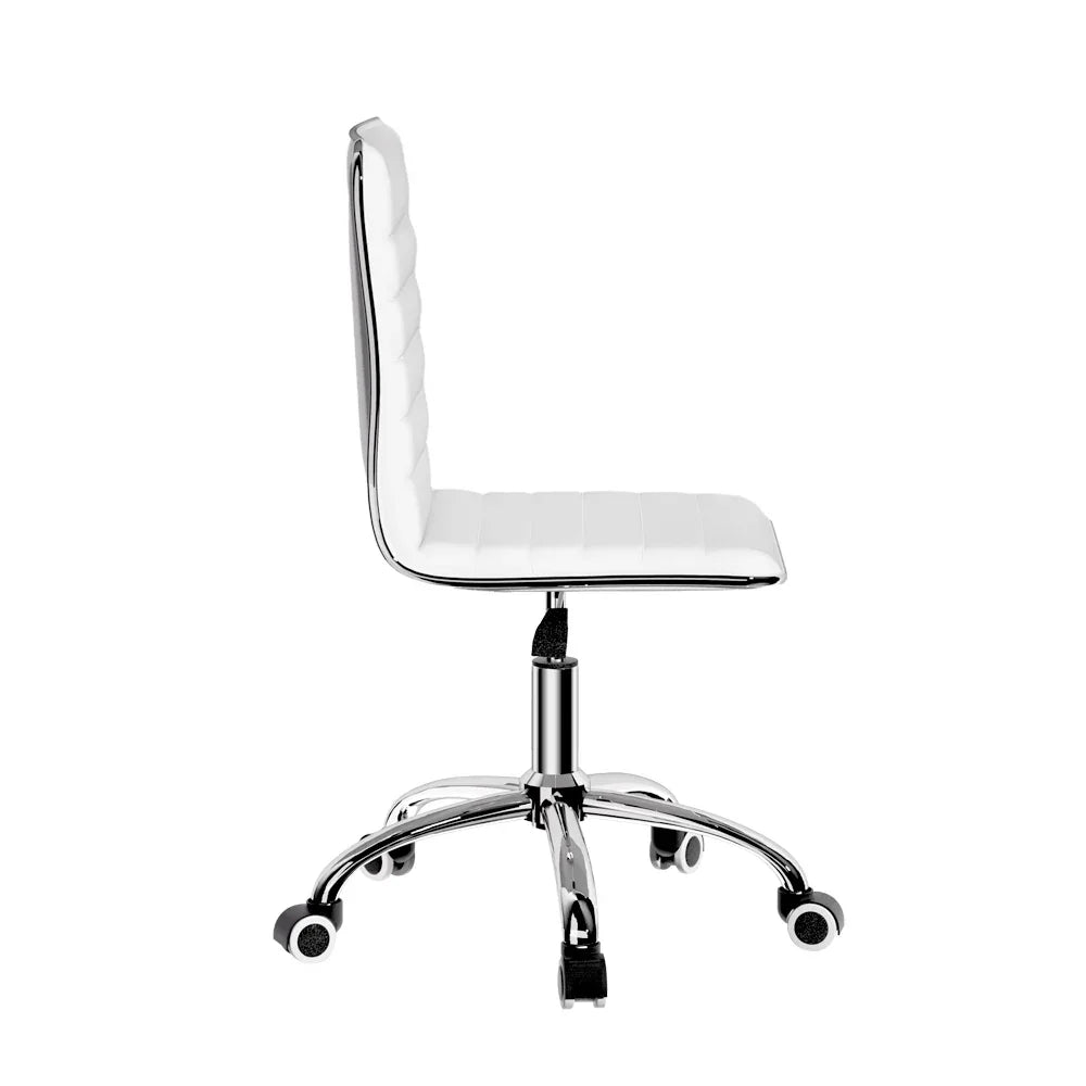 Artiss Office Chair Conference Chairs PU Leather Low Back White - Mekamart Australia