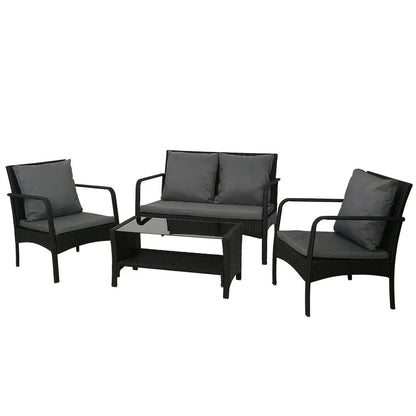 Gardeon Outdoor Sofa Set Lounge Setting Wicker Table and Chairs Garden Patio Furniture - Mekamart Australia