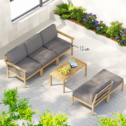 Gardeon 5-Seater Outdoor Sofa Set Wooden Lounge Setting 6PCS