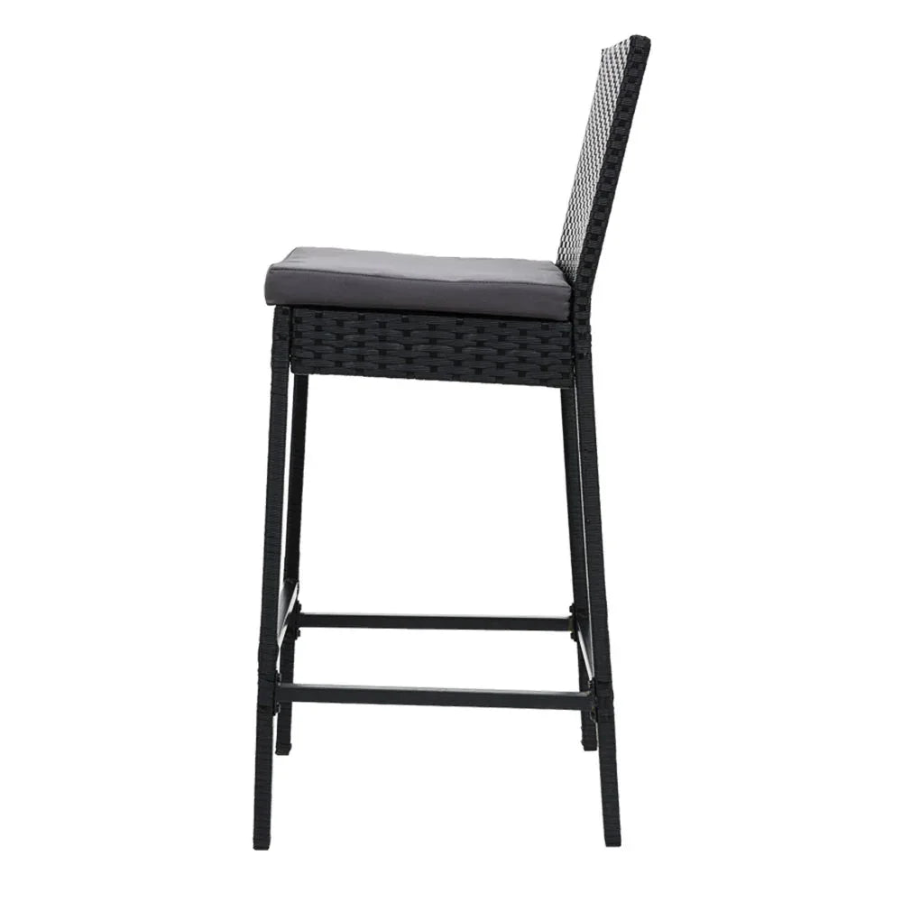 Gardeon 2-Piece Outdoor Bar Stools Dining Chair Bar Stools Rattan Furniture - Mekamart Australia