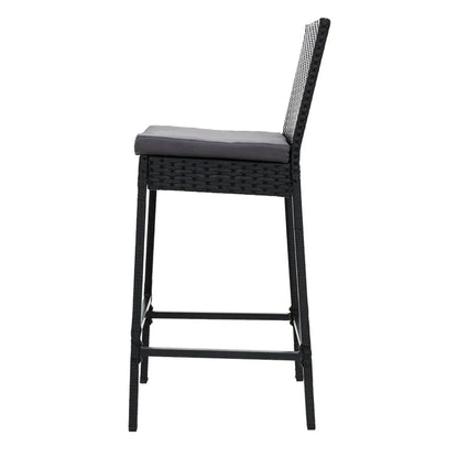 Gardeon 2-Piece Outdoor Bar Stools Dining Chair Bar Stools Rattan Furniture - Mekamart Australia