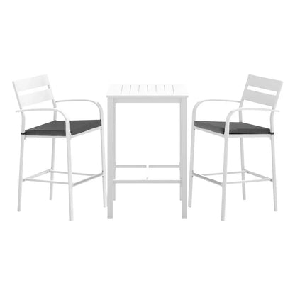 Gardeon Outdoor Bar Set Stools 3-Piece Dining Chairs Table Patio Aluminium Bistro Set - Mekamart Australia