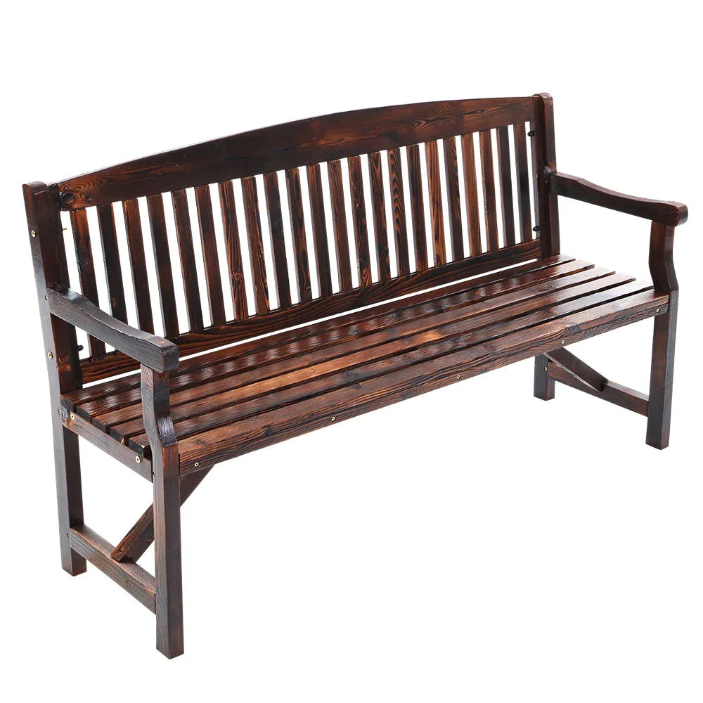 Gardeon 5FT Outdoor Garden Bench Wooden 3 Seat Chair Patio Furniture Charcoal - Mekamart Australia