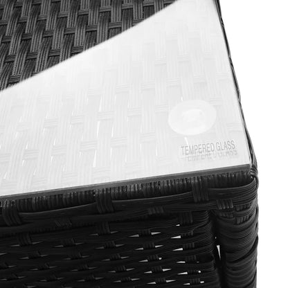 Gardeon 3PC Outdoor Bistro Set Patio Furniture Wicker Setting Chairs Table Cushion Black - Mekamart Australia