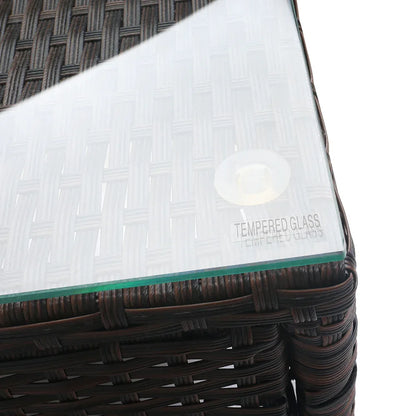 Gardeon 3PC Outdoor Bistro Set Patio Furniture Wicker Setting Chairs Table Cushion Brown - Mekamart Australia