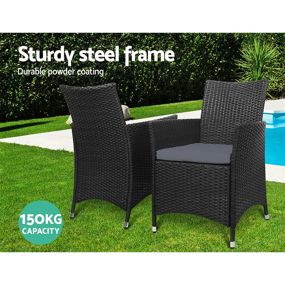 Gardeon Outdoor Dining Chairs Patio Furniture Wicker Garden Cushion Idris 2PC - Mekamart Australia