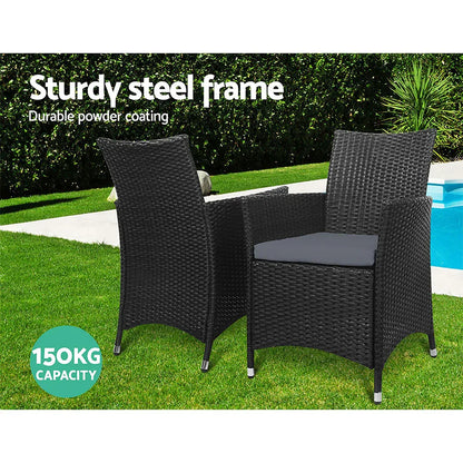Gardeon Outdoor Dining Chairs Patio Furniture Wicker Garden Cushion Idris 2PC - Mekamart Australia