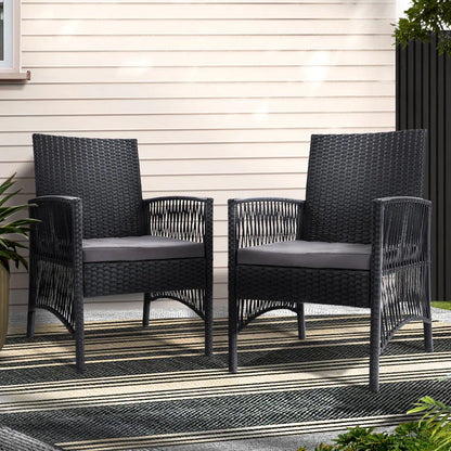 Gardeon 2PC Outdoor Dining Chairs Patio Furniture Wicker Lounge Chair Garden - Mekamart Australia