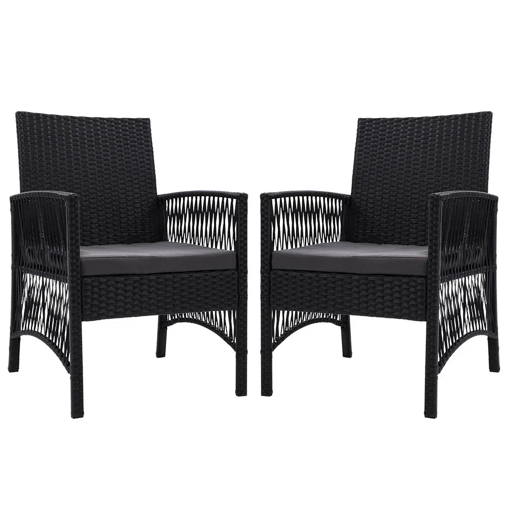 Gardeon 2PC Outdoor Dining Chairs Patio Furniture Wicker Lounge Chair Garden - Mekamart Australia