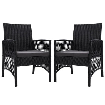 Gardeon 2PC Outdoor Dining Chairs Patio Furniture Wicker Lounge Chair Garden - Mekamart Australia
