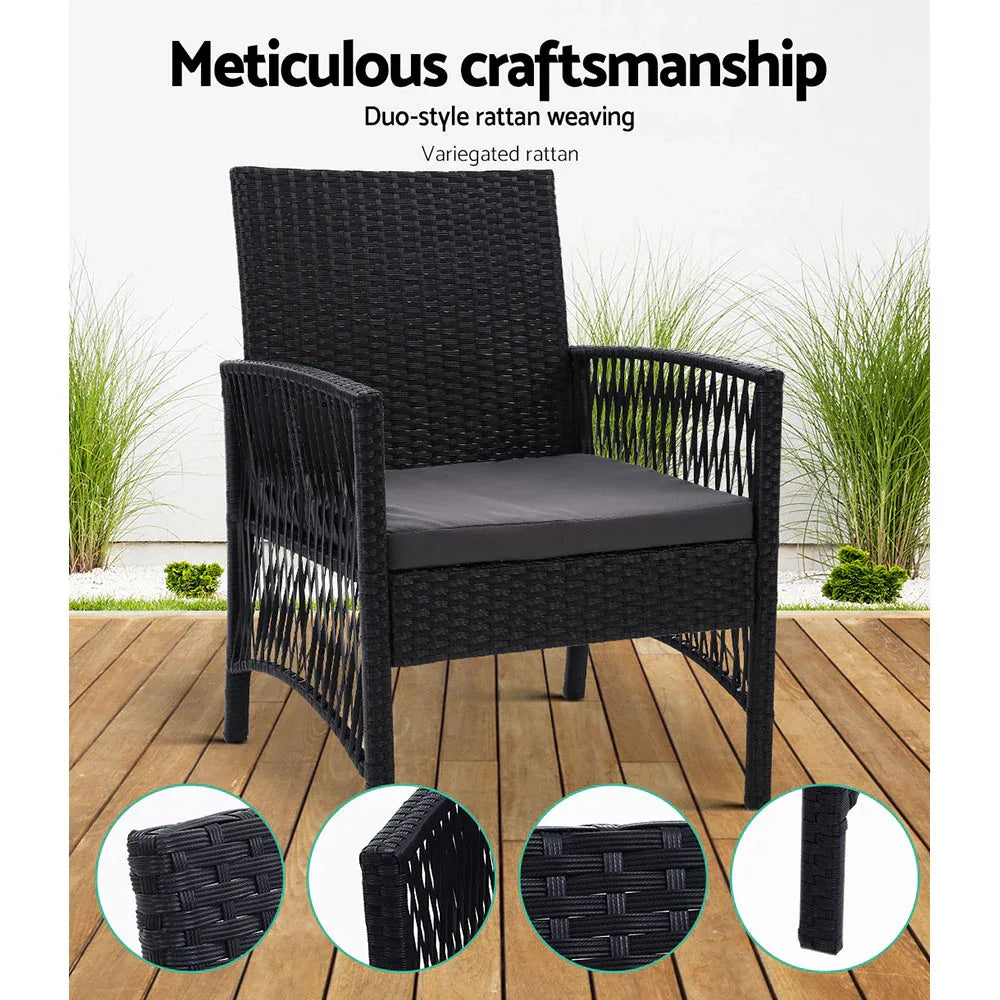 Gardeon 2PC Outdoor Dining Chairs Patio Furniture Wicker Lounge Chair Garden - Mekamart Australia