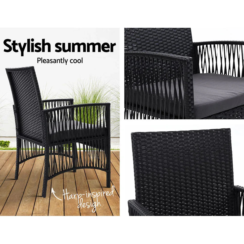 Gardeon 2PC Outdoor Dining Chairs Patio Furniture Wicker Lounge Chair Garden - Mekamart Australia