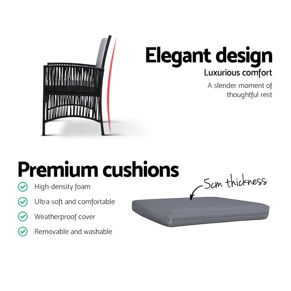 Gardeon 2PC Outdoor Dining Chairs Patio Furniture Wicker Lounge Chair Garden - Mekamart Australia