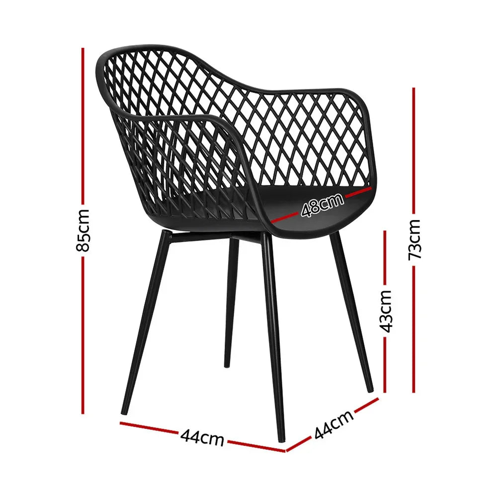 Gardeon 4PC Outdoor Dining Chairs PP Lounge Chair Patio Furniture Garden Black - Mekamart Australia