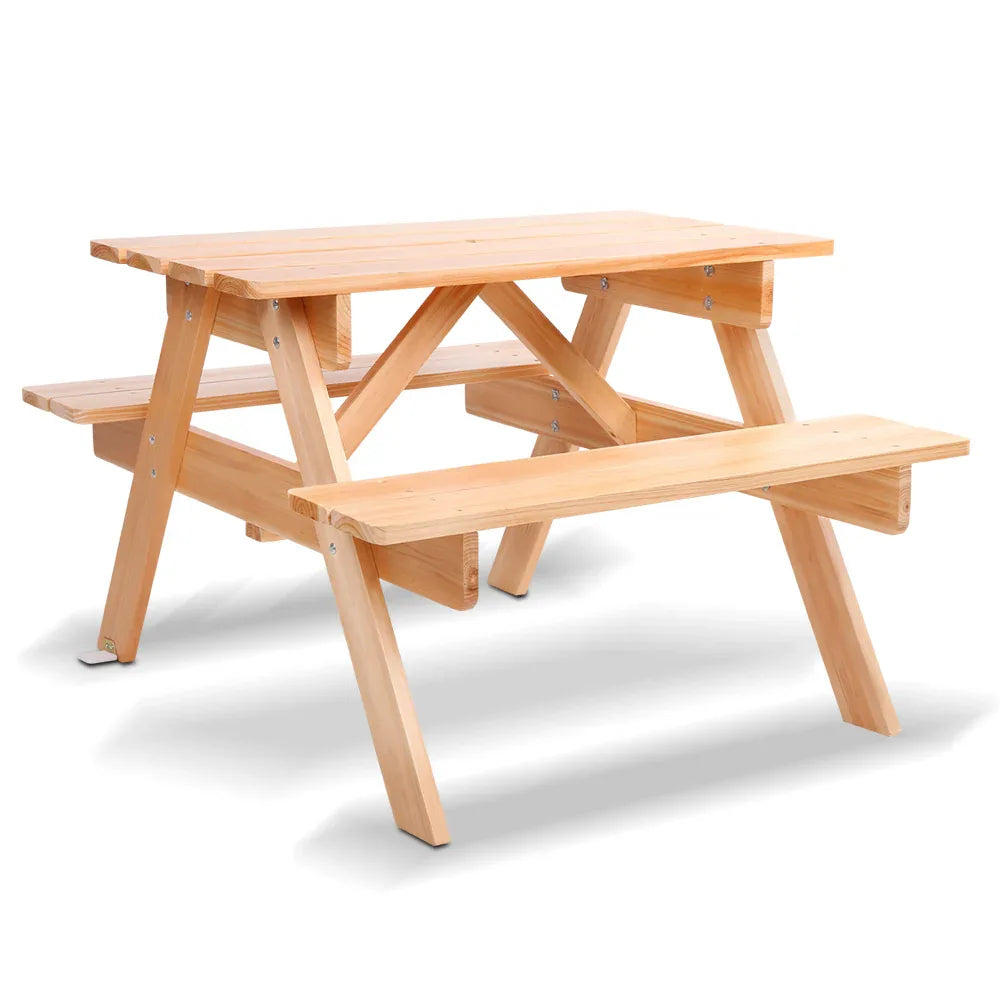 Keezi Kids Outdoor Table and Chairs Picnic Bench Set Children Wooden - Mekamart Australia