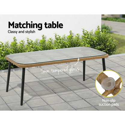 Gardeon 4-Piece Outdoor Sofa Set Rattan Lounge Setting Table Chairs - Mekamart Australia