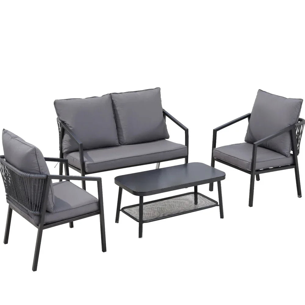 Gardeon 4 Seater Outdoor Sofa Set 4PCS Table Chair Setting Patio Furniture - Mekamart Australia