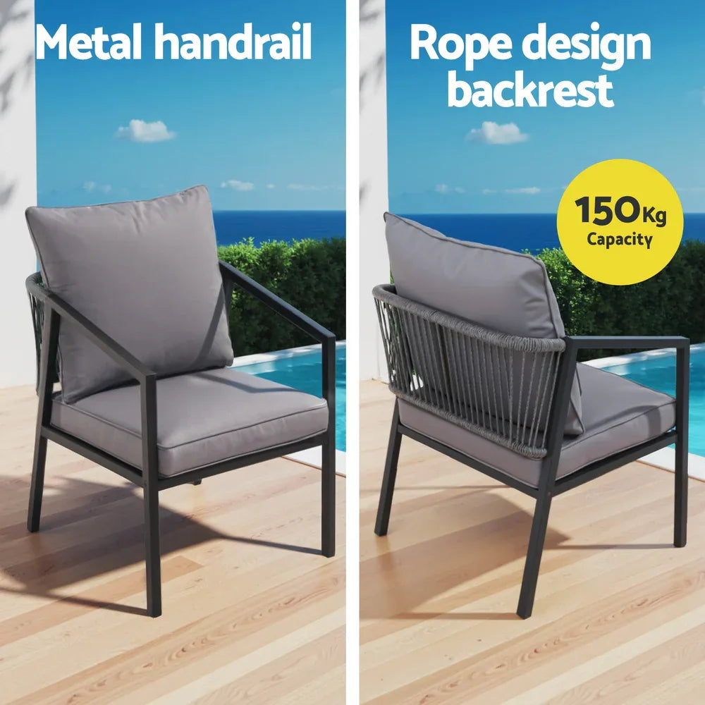 Gardeon 4 Seater Outdoor Sofa Set 4PCS Table Chair Setting Patio Furniture - Mekamart Australia