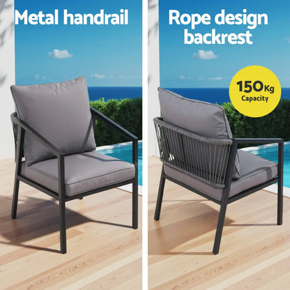 Gardeon 4 Seater Outdoor Sofa Set 4PCS Table Chair Setting Patio Furniture - Mekamart Australia